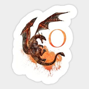 Drachen Buchstabe O Sticker